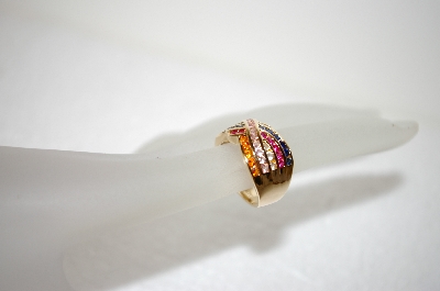 +MBA #17-597  14K  Vermeil  Rainbow Sapphire Ring