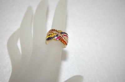+MBA #17-597A  14K Vermeil  Rainbow Sapphire Ring