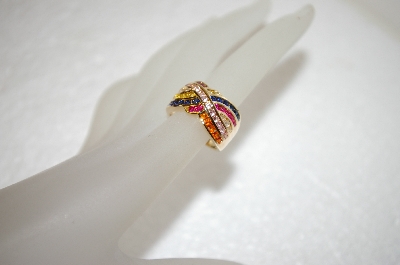 +MBA #17-597A  14K Vermeil  Rainbow Sapphire Ring