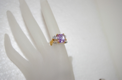 +MBA #17-593  Designer Lavender & Clear CZ Ring