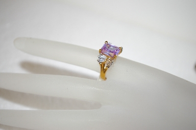 +MBA #17-593  Designer Lavender & Clear CZ Ring