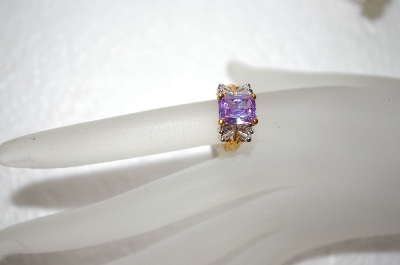 +MBA #17-593  Designer Lavender & Clear CZ Ring