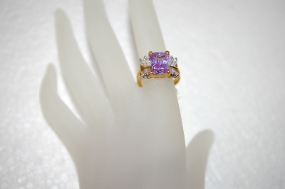 +MBA #17-593  Designer Lavender & Clear CZ Ring