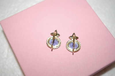 +MBA #17-629  14K Venetian Glass Cameo & Ruby Earrings