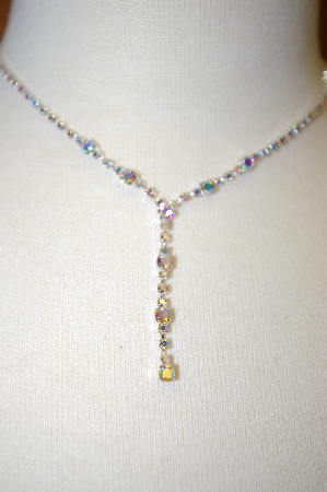 +MBA #17-492  Kirks Folly AB Crystal Drop Necklace
