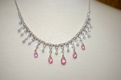 +MBA #17-473  Charles Winston Pink & Clear CZ Necklace