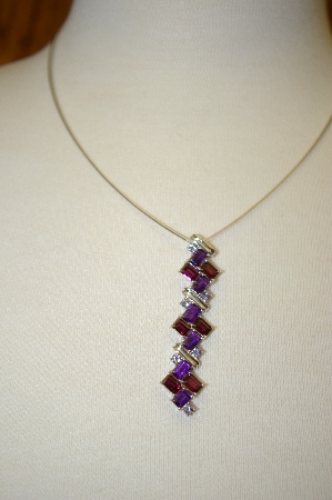 +MBA #17-455  Rhodolite,Iolite & Zircon Gemstone Pendant