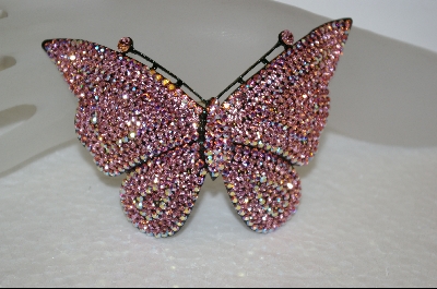 + Jumbo Pink Crystal Butterfly Pendant