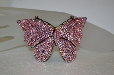 + Jumbo Pink Crystal Butterfly Pendant