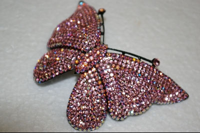 + Jumbo Pink Crystal Butterfly Pendant
