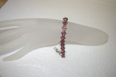 +MBA #17-384  Lavender Crystal Flower Bracelet