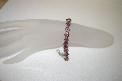 +MBA #17-384 a  Lavender Crystal Flower Bracelet