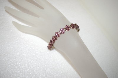 +MBA #17-384 a  Lavender Crystal Flower Bracelet