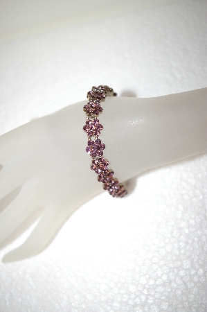 +MBA #17-384 a  Lavender Crystal Flower Bracelet