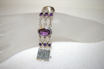 +MBA #17-375  Stunning Amethyst Sterling Bracelet 