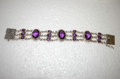 +MBA #17-375  Stunning Amethyst Sterling Bracelet 