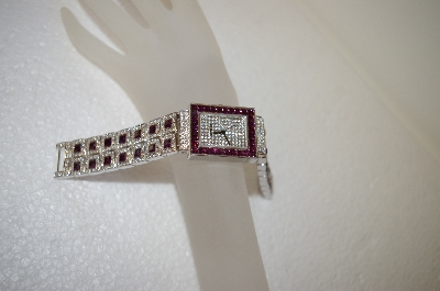 +MBA #17-362  Geneva Purple & Clear Crystal Watch