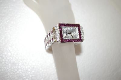 +MBA #17-362  Geneva Purple & Clear Crystal Watch