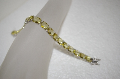 +MBA #17-721  Beautiful Cushion Cut Yellow Quartz Sterling Bracelet