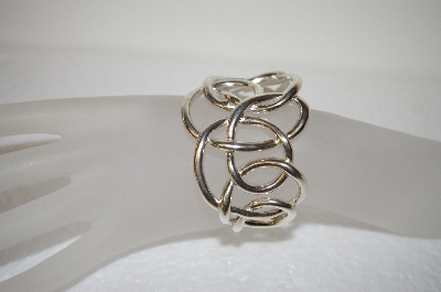 +MBA #17-715  Large Heavy Sterling Knott Cuff Bracelet