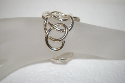 +MBA #17-715  Large Heavy Sterling Knott Cuff Bracelet