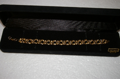 +MBA #17-138A 6" 14K Yellow Gold Triple Link Charm Bracelet
