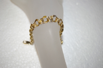 +MBA #17-138A 6" 14K Yellow Gold Triple Link Charm Bracelet