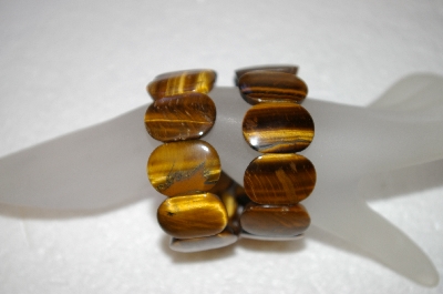 +MBA #17-063  Set Of 2 Stretch Tiger Eye Bracelets