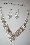 +  Fancy Clear Rhinestone Necklace & Earring Set