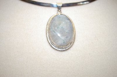+MBA #17-435  Sterling Oval Moonstone Pendant