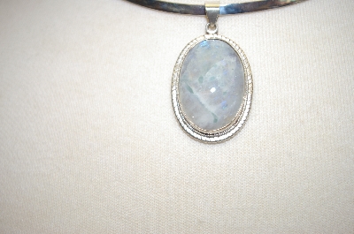 +MBA #17-435  Sterling Oval Moonstone Pendant