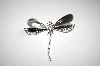 +MBA #18-019  Sterling Artist Signed Large Dragonfly Pin