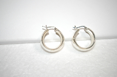 +MBA #18-063  Sterling 1" Chubby Hoops & 8mm Polished Bead Studs