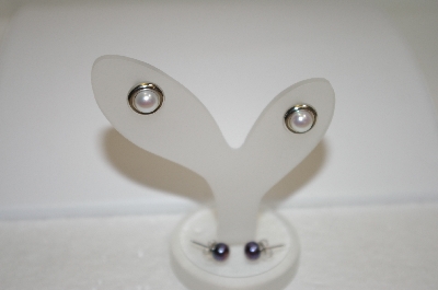 +MBA #18-485  Cultured Freshwater Pearl Studs & Button Earring Jackets