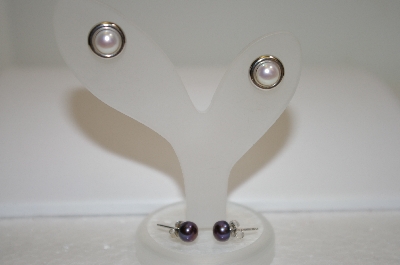 +MBA #18-485  Cultured Freshwater Pearl Studs & Button Earring Jackets