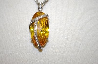 +MBA #18-403  "Charles Winston Oval Cut CZ Canary Pendant