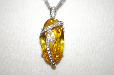 +MBA #18-403  "Charles Winston Oval Cut CZ Canary Pendant