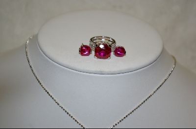 +MBA #18-261B  Charles Winston 4/Piece Created Pink Sapphire Cushion Cut Set