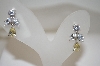 Charles Winston Fancy  Clear & Yellow CZ Earrings