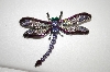 +MBA #18-449  Purple & Lavender Crystal Dragonfly Pin