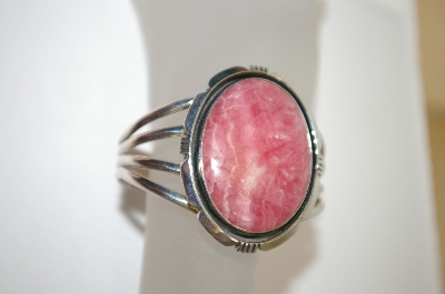 +MBA #18-365  Sterling Large Rhodocrosite Cuff Bracelet