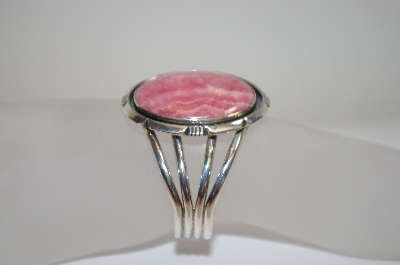 +MBA #18-365  Sterling Large Rhodocrosite Cuff Bracelet