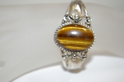 +MBA #18-362  "Artist  "JOHN MIKE"  Signed Tiger Eye Cuff Bracelet