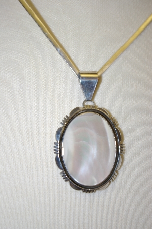 +MBA #18-374  Sterling Mother Of Pearl  Pendant