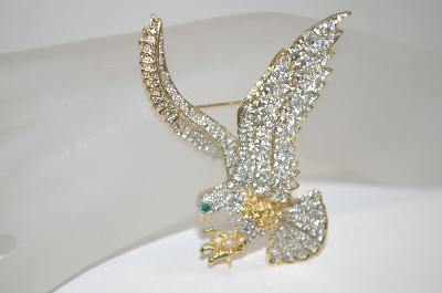 +MBA #18-380  Large Eagle Crystal Pin