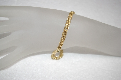 +MBA #18-121  10" 14k Yellow Gold Bold Byzantine Anckle Bracelet