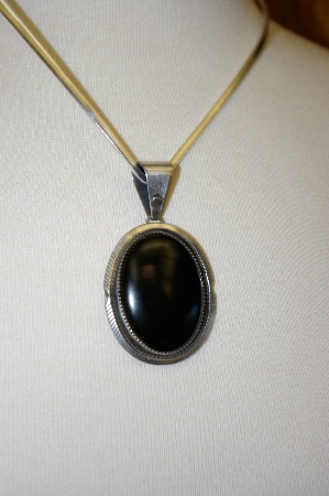 +MBA #18-329  Artist Signed Black Onyx Sterling Pendant