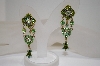 +MBA #18-274  Fancy Green & AB Crystal Earrings