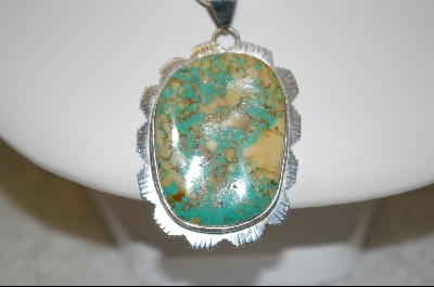 +MBA #GTP    " Green With Golden Martrix Turquoise Pendant