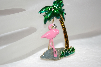 +MBA #18-150  Pink Enameled Flamingo Pin